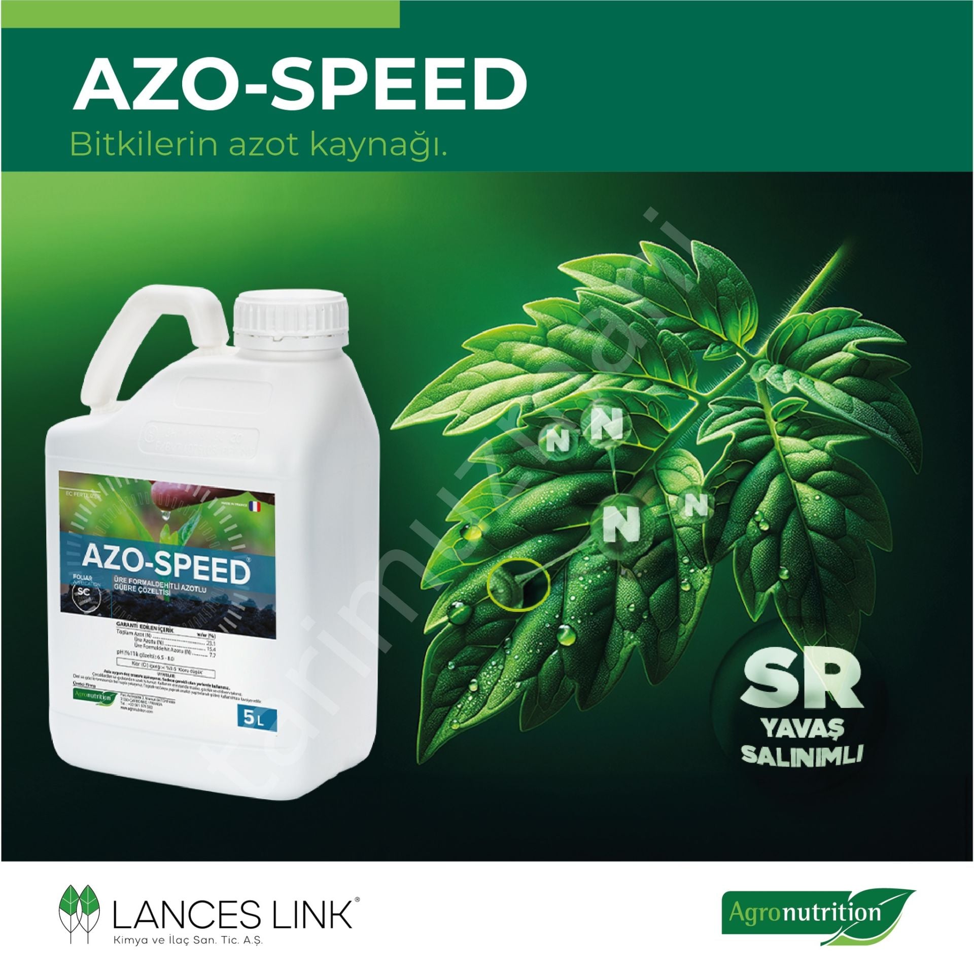Agronutrition Azo Speed Üre Formaldehitli Azotlu Gübre Çözeltisi