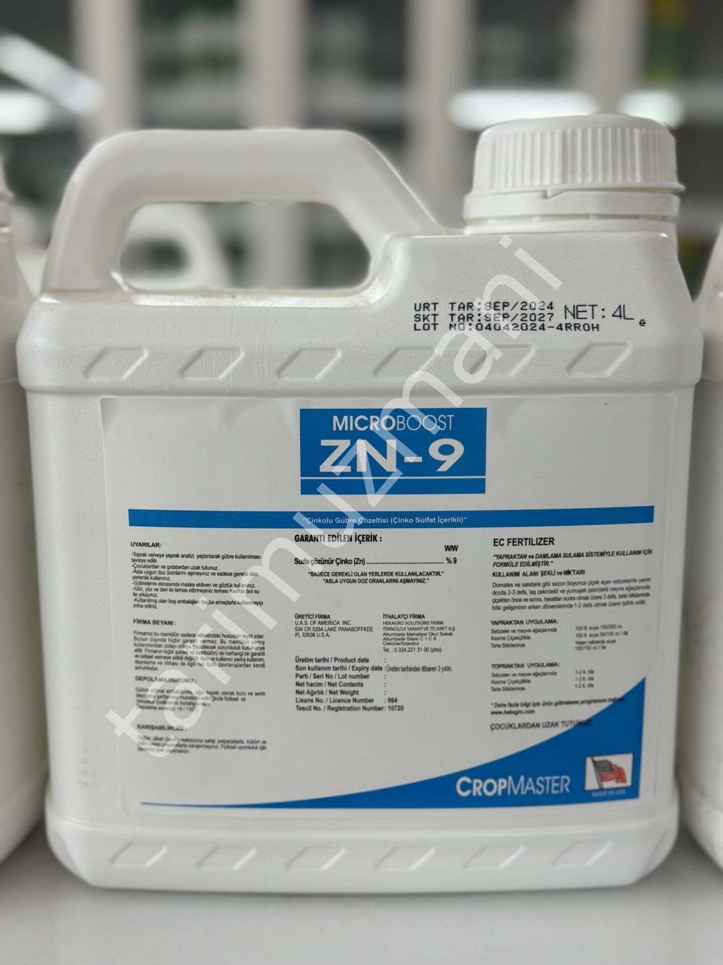 Cropmaster Microboost ZN 9 Çinko Şelatlı Gübre 20 Lt 4 LT