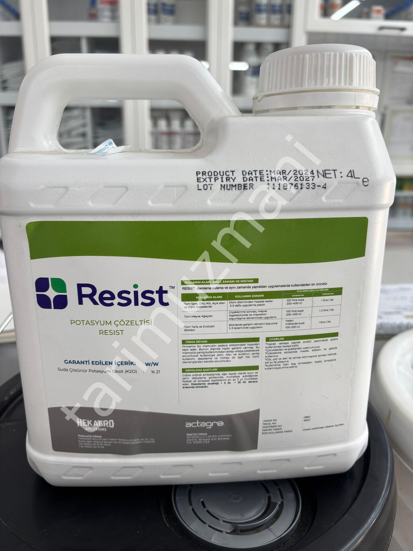Actagro Resist™ 0-27-21 Fosfor ve Potasyum Takviyesi 4 LT