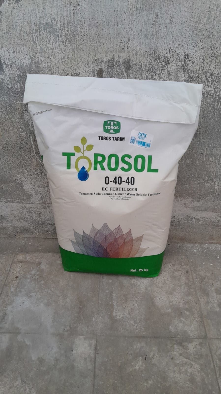 Torosol 0-40-40 Suda Çözünür Gübre 25 KG
