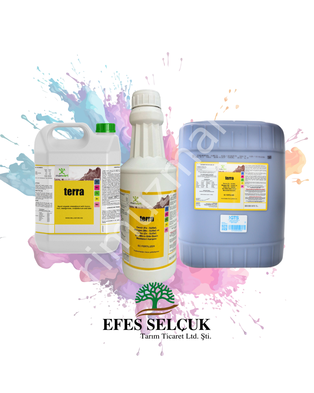 Manvert Terra (%2.0 Fe, %0.5 Mn, %0.5 Zn) Demir, Çinko, Mangan İçerikli Mikro Element Gübresi