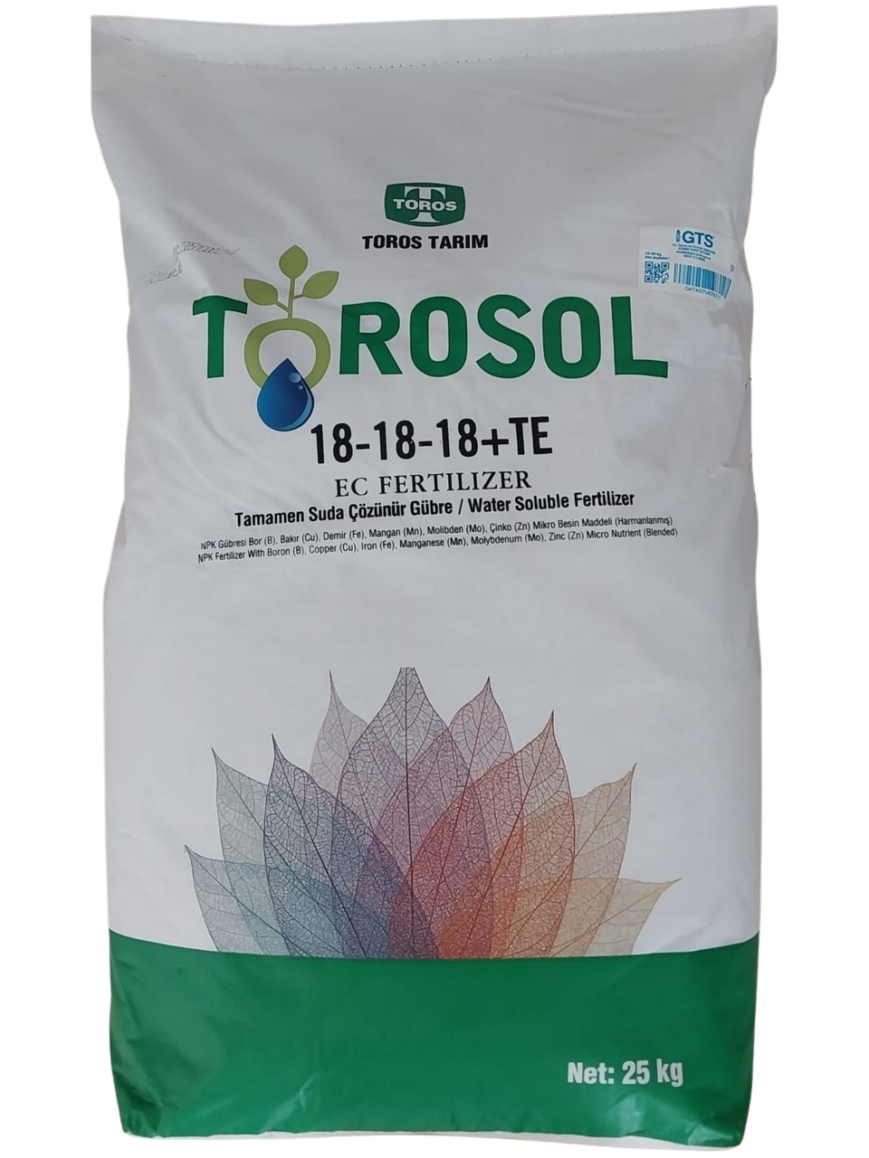 Torosol 18-18-18+TE Gübresi 25 KG | Dengeli Damlama NPK Gübresi