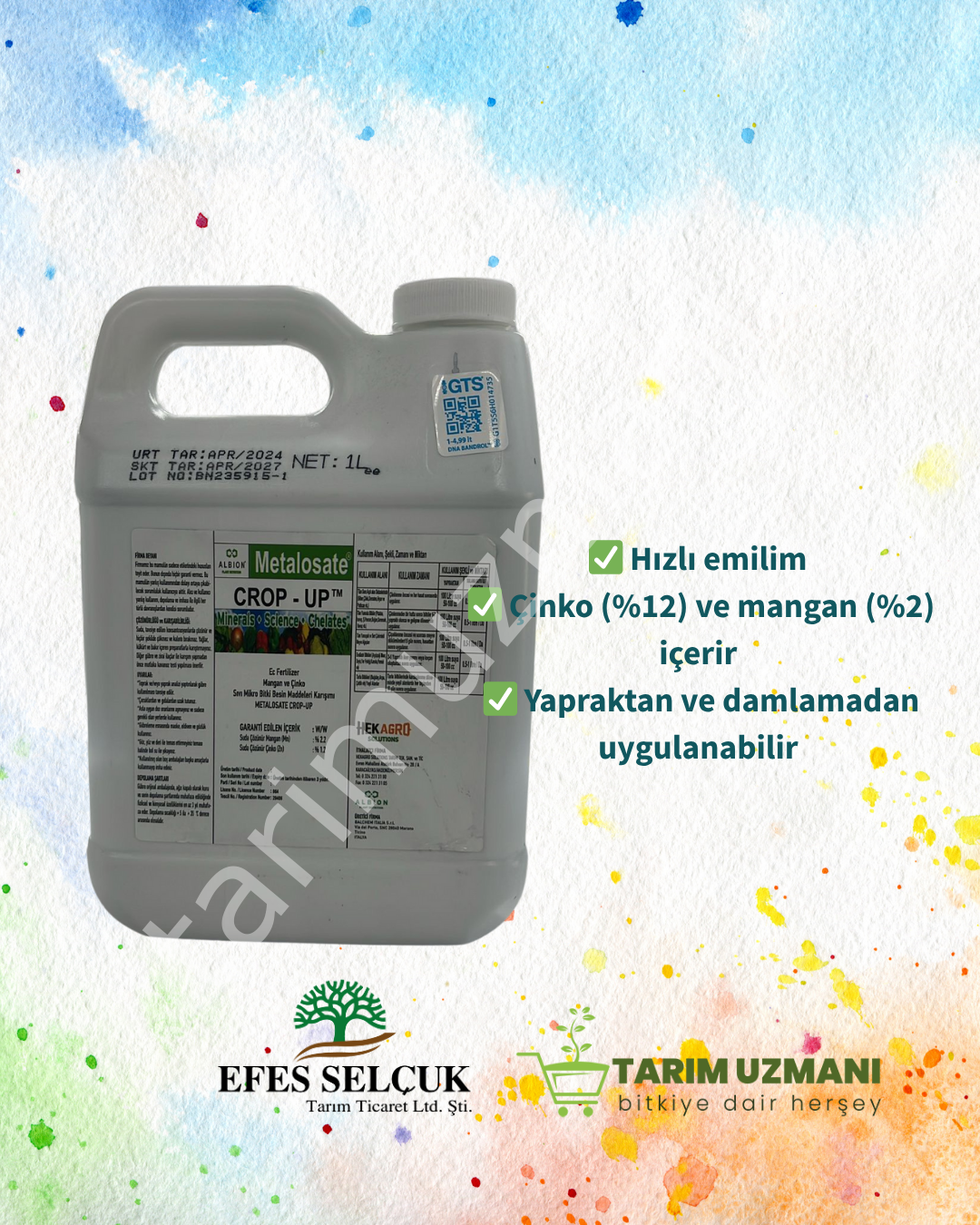 ALBION Metalosate Crop-Up  Mangan ve Çinko İçerikli Sıvı Mikro Element Gübresi