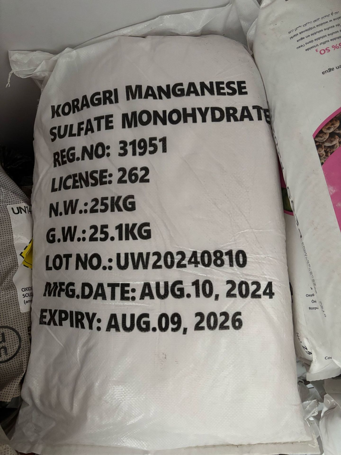 Koray Kimya Mangan Sülfat 25kg