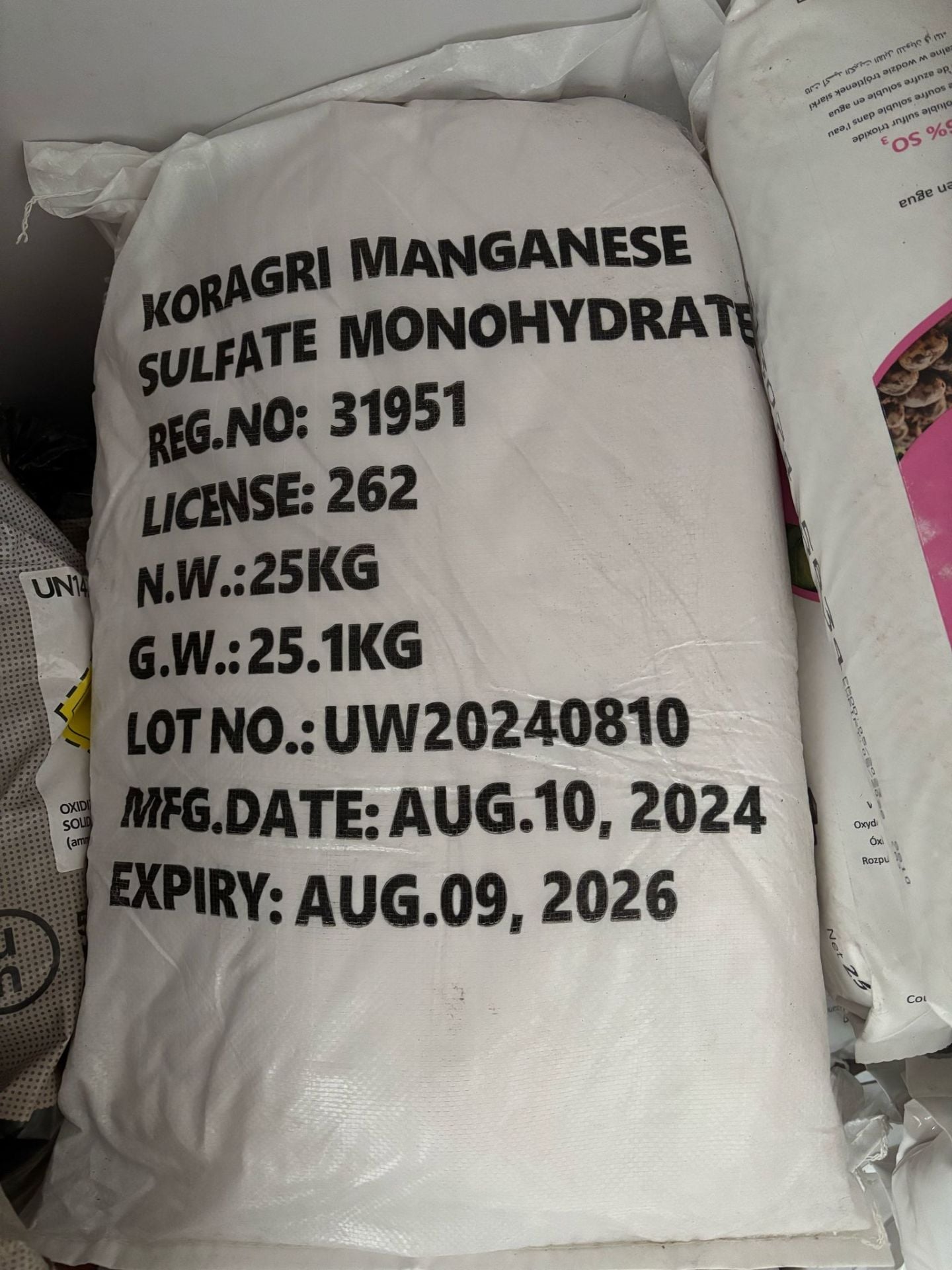 Koray Kimya Mangan Sülfat 25kg