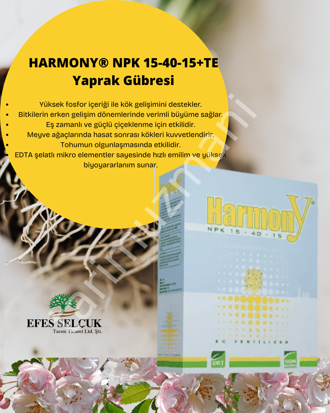 Doktor Tarsa HARMONY® NPK 15-40-15+TE Yaprak Gübresi 1 kg