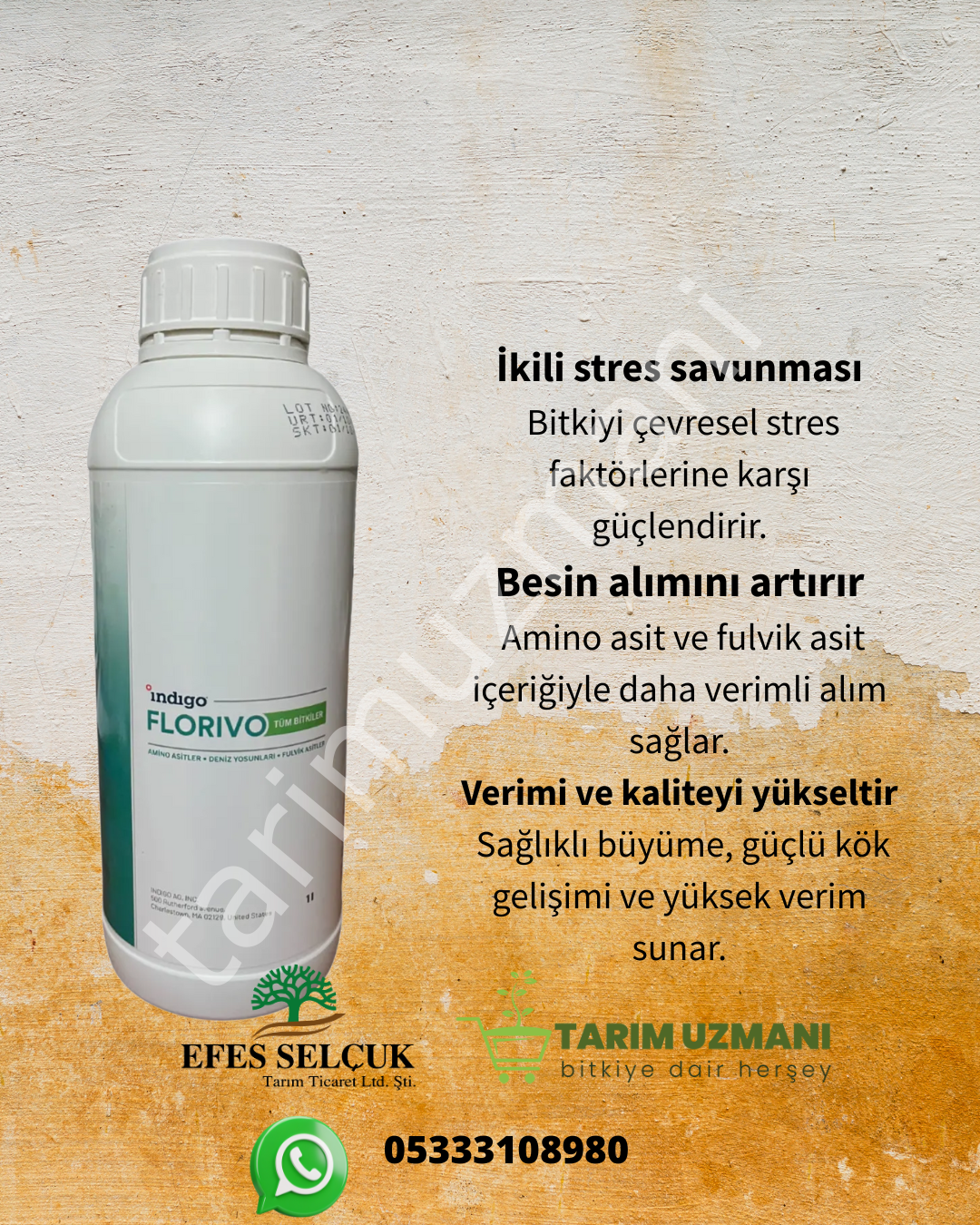 Florivo Sıvı Bitki Besini (Deniz Yosunu + Amino Asit + Fulvik Asit)