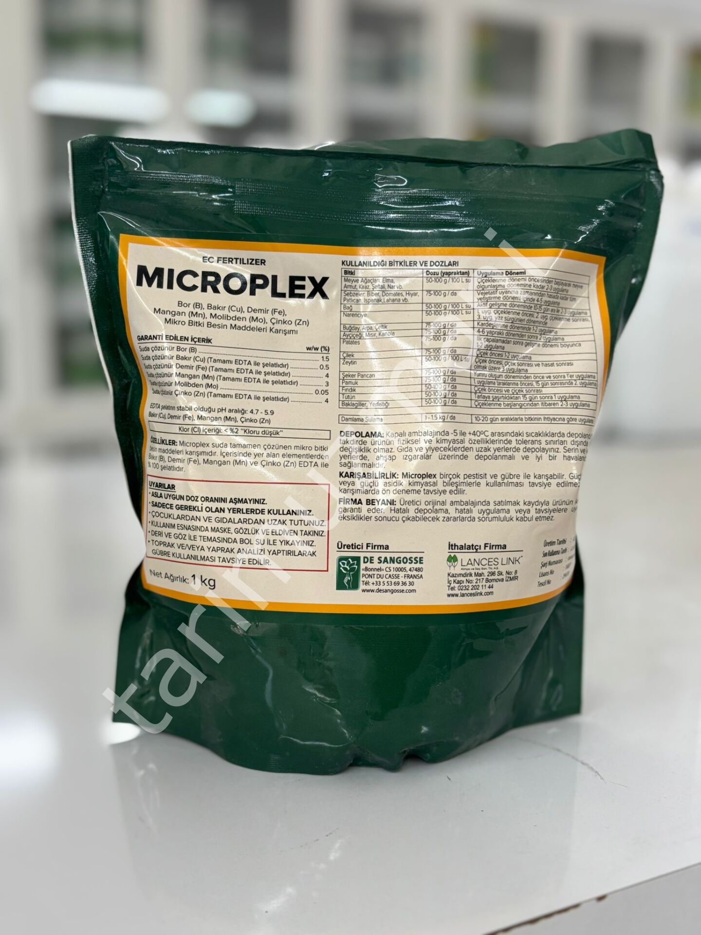 DE SANGOSSE MICROPLEX Mikro Bitki Besin Maddeleri Karışımı 1 kg