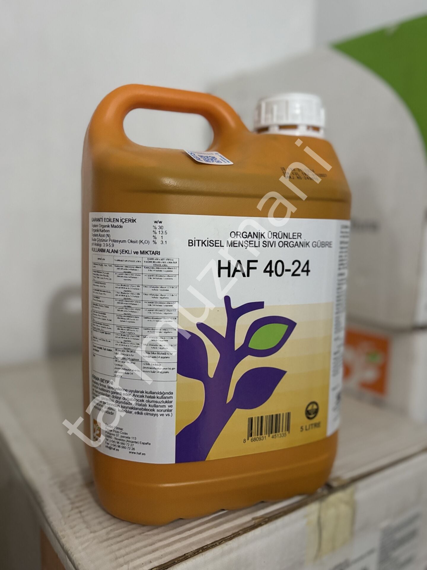 HAF 40-24 Bitkisel Menşeli Sıvı Organik Gübre