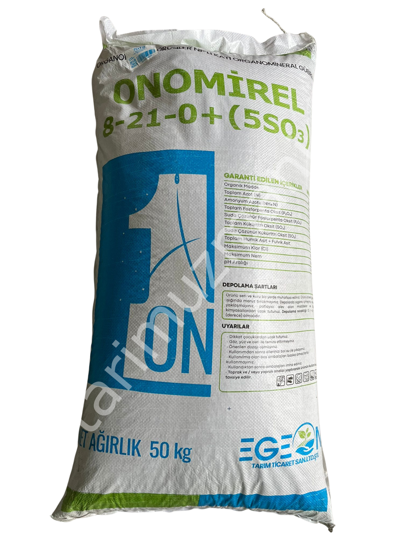 Egeon Onomirel 8-21-0 + (5SO3) Organomineral Gübre 50 KG