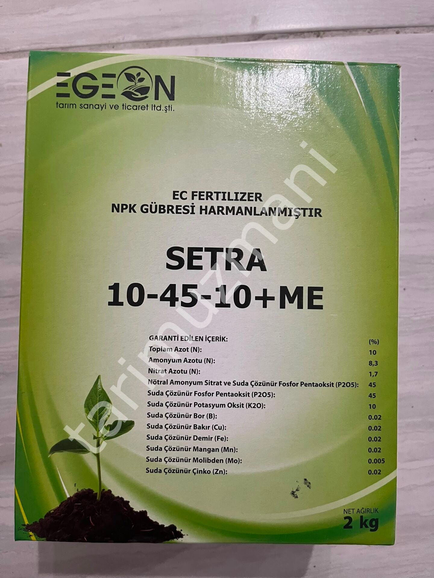 EGEON Setra 10-45-10+ME EC Fertilizer NPK Gübresi 2 Kg